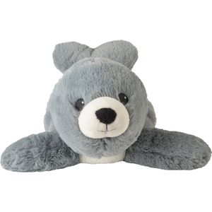 Warmies Warmte/magnetron opwarm knuffel - Zeehond - grijs - 37 cm - pittenzak