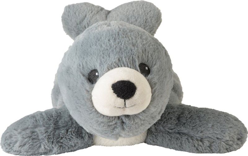 Warmies Warmte/magnetron opwarm knuffel - Zeehond - grijs - 37 cm - pittenzak