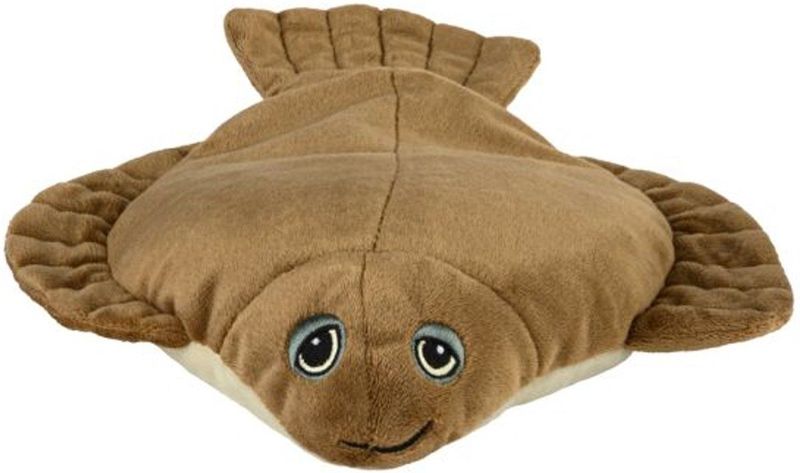 Warmies Schol - platvis - warmteknuffel geschikt voor oven of magnetron - opwarmknuffel schol - platvis - bruin/beige