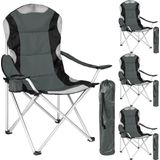 Tectake Stoelenset Luxe Campingstoelen - Grijs;Zwart