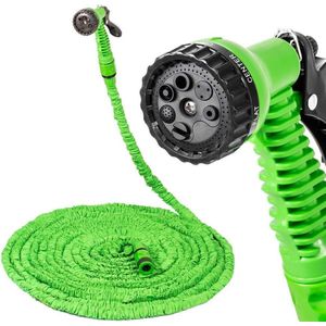 BASIC Flexibele tuinslang en bewatering 30 meter - Tuinbewatering - Tuinsproeier - Waterslang - 7 Sproeifuncties