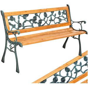 tectake® Tuinbank - Weerbestendig Hout in Landhuisstijl - Romantisch Tuinmeubel
