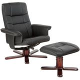 TV Fauteuil Relax Stoel Relaxstoel met Kruk Zwart 401438