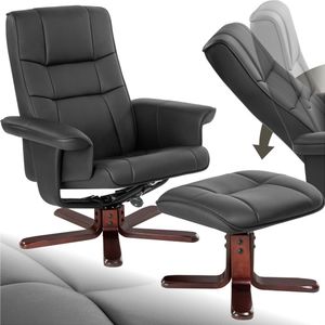 TV-fauteuil - Zwart/Bruin - Hout/Metaal - Verstelbare Rugleuning