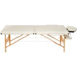 2 zones mobiele massagetafel beige - 5cm + draagtas - 401462