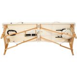 2 zones mobiele massagetafel beige - 5cm + draagtas - 401462