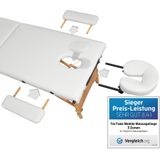 tectake® - Mobiele massagetafel behandeltafel 3 zones - 5 cm matras - incl. zwarte draagtas - wit - 401467