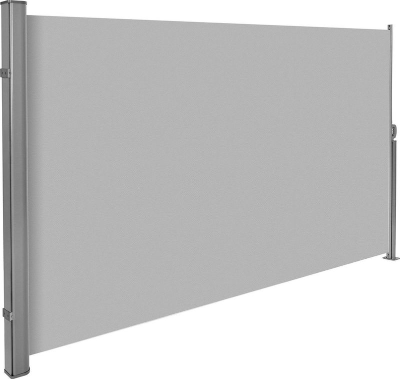 tectake® Seitenmarkise, aus Aluminium, Schutz vor Sonne und Wind, 180 x 300 cm
