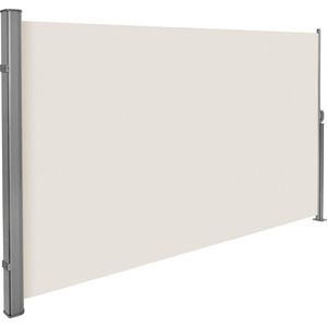 Aluminium windscherm uitschuifbaar met oprolmechanisme - 200 x 300 cm, beige