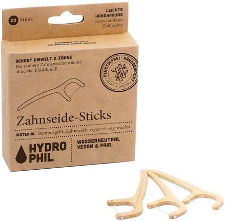 Hydrophil - Floss Sticks - Bamboe - 20 Stuks - Duurzaam Flosdraad