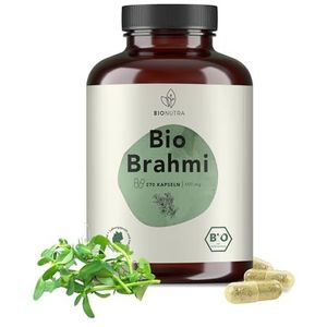 BIONUTRA® Brahmi bio capsules hooggedoseerd, 1200 mg/dag, residugecontroleerd, Duitse productie, vegan, glutenvrij, lactosevrij, zonder toevoegingen, Bacopa monnieri bio, 270 stuks x 600 mg