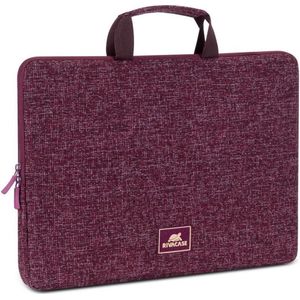 Rivacase Laptoptas voor notebooks tot 13,3 inch sleeve - waterdichte en ultralichte notebooktas - compacte schoudertas voor dames en heren, Bourgondië rood, Small