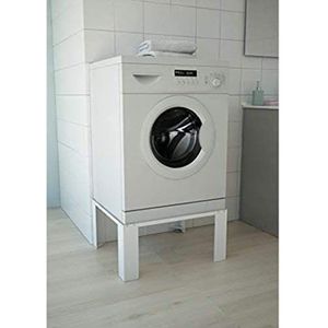 Respekta Wasmachinehouder wit 30 cm/antislip onderkant voor wasmachine en droger van staal