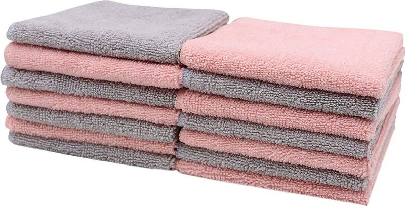 ZOLLNER Set van 14 Make-up Verwijderingsdoeken - Microvezel - Roze - Wasbaar tot 95°C