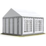 Partytent Feesttent 3x4 M Tuinpaviljoen -tent PVC 700 N In Grijs-wit Waterdicht