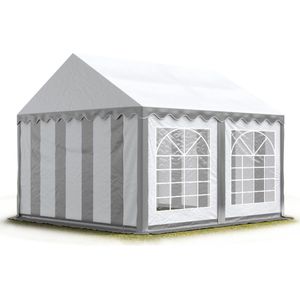 Partytent Feesttent 3x4 M Tuinpaviljoen -tent PVC 700 N In Grijs-wit Waterdicht