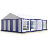 Partytent feesttent 5x8 m tuinpaviljoen -tent PVC 700 N in blauw-wit waterdicht