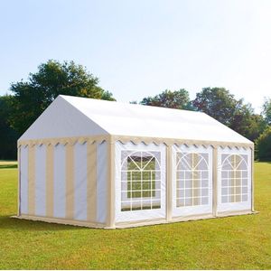 Partytent 3x6m PVC 700 beige waterdicht Feesttent