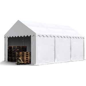 Opslagtent 4x6m PVC 700 wit waterdicht