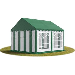 Toolport Partytent 4x4 m, PVC 700, groen wit