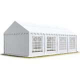 Partytent feesttent 4x8 m tuinpaviljoen -tent PVC 700 N in wit waterdicht