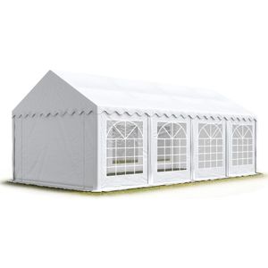 Partytent feesttent 4x8 m tuinpaviljoen -tent PVC 700 N in wit waterdicht