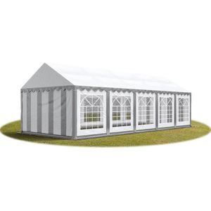 Partytent Feesttent 4x10 M Tuinpaviljoen -tent PVC 700 N In Grijs-wit Waterdicht