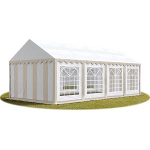 Partytent 4x8m PVC 700 beige waterdicht Feesttent