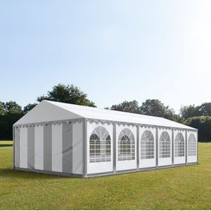 Partytent 6x12m PVC 1400 grijs waterdicht Feesttent met Grondframe