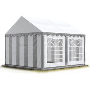 Toolport Partytent 3x3 m, PVC 700, grijs wit