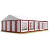 Toolport Partytent 5x10 m, PVC 700, rood wit