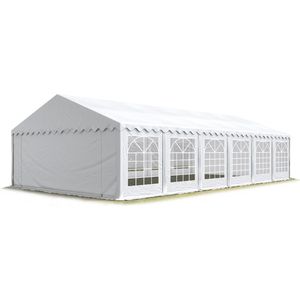 Partytent Feesttent 6x12 M Tuinpaviljoen -tent PVC 700 N In Wit Waterdicht