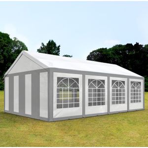 TOOLPORT Partytent 4x8 m, PE 450, grijs-wit