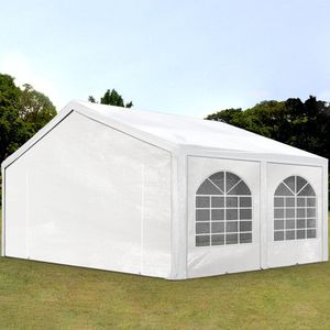 Hoogwaardige Partytent 5x5 m van PE 450 N zeil tuintent feesttent waterdicht in Wit