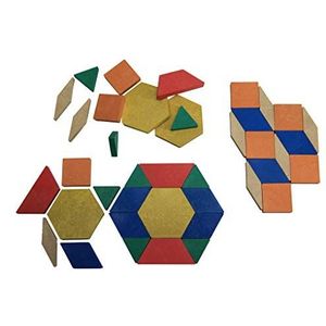 Wissner® actief leren - Geometrische patroon blokken Patroon blokken (40 stuks) - RE-Wood®