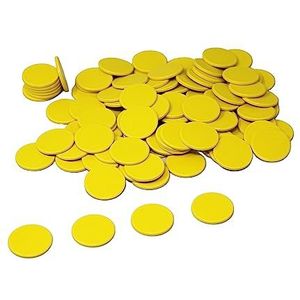 Spel fiches geel (100 stuks) gemaakt van RE-Plastic® | Tel fiches Markeer fiches ø 25 mm