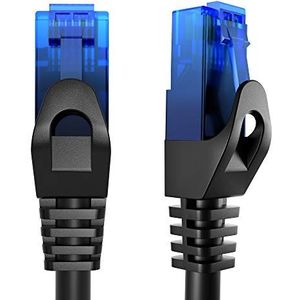 KabelDirekt – 1,5m – Ethernet Kabel, LAN-kabel, Netwerkkabel – Verkrijgbaar in 0,25-30m (glasvezelsnelheid voor gigabit-netwerken, switch/router/modem met RJ45, zwart/blauw)