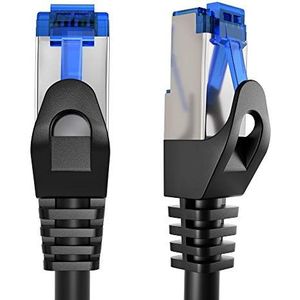 KabelDirekt – 0,25m – Ethernet Kabel, LAN-kabel, Netwerkkabel – Verkrijgbaar in 0,25-30m (glasvezelsnelheid voor gigabit-netwerken, switch/router/modem met RJ45, zwart/zilver)