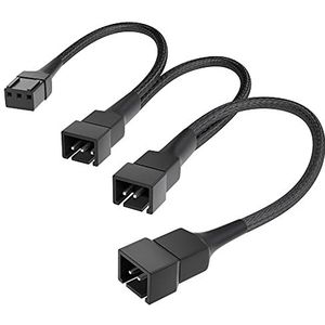 KabelDirekt – 3-pin ventilator verdeelkabel (op 3-pin en 2 x 2-pin, 20-20-20 cm)