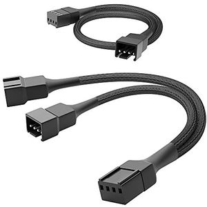 KabelDirekt – PWM ventilator op 2x PWM ventilator Y-kabel 15 cm + verlengkabel 30 cm