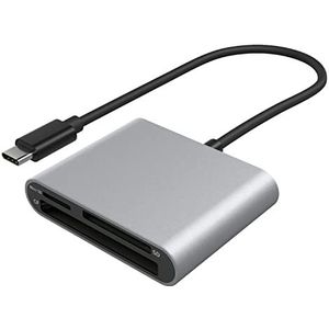 KabelDirekt – USB-C geheugenkaartlezer (kaartlezer, kaartlezer, voor SDXC, SDHC, SD, MMC, MMCplus, microSDXC, microSDHC, microSD, CF type I, Microdrive) PRO Series