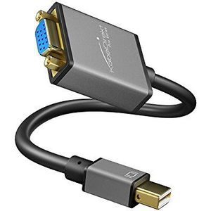 KabelDirekt – Mini DisplayPort (Mini DP) op VGA converter – 0,15m – (maximale resolutie WUXGA (1920x1200/60 Hz) 24k vergulde contacten, voor iMac, MacBook, Space Grey)