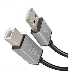 KabelDirekt - USB B 2.0 kabel - 2 m - (USB A op USB B te gebruiken als printerkabel, scannerkabel of voor faxapparaten, zwart/space grey) - PRO Series