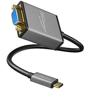 KabelDirekt – USB C op VGA adapter – 0,15m – (resoluties tot wel 1920 x 1200/60 Hz, USB C 3.1 en Thunderbolt 3, geschikt voor MacBook Pro 2016/2017, MacBook 12"", Chromebook Pixel e.v.a.)