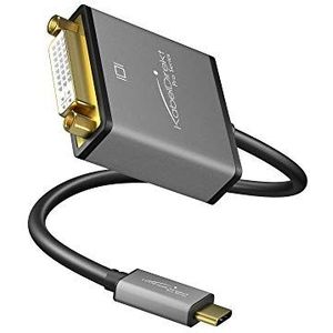 KabelDirekt - USB C op DVI adapter - 0,15 m - (resoluties tot wel 4K/30 Hz, USB C 3.1 en Thunderbolt 3, geschikt voor MacBook Pro 2016/2017, MacBook 12"", Chromebook Pixel e.v.a.)