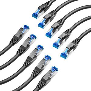 KabelDirekt – 10x Cat 7 Netzwerkkabel, bruchfest konstruiert – 5 m – 10 Gigabit Lan Kabel & Ethernet Kabel (Patchkabel geeignet für Highspeed Netzwerke, Gaming, Switch, Router, PC und Modem, RJ45)