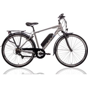 Elektrische herenfiets Touring Sport, 48 cm, 7sp, mat zilver