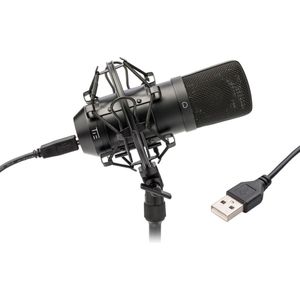 Tie Studio Condenser Mic SW USB-studiomicrofoon Kabelgebonden Incl. shockmount, Incl. kabel