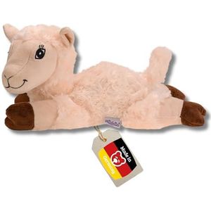 welliebellies® Warmteknuffeldier knuffeldier knuffelig alpaca groot 35 cm wit voor verwarming in magnetron en oven