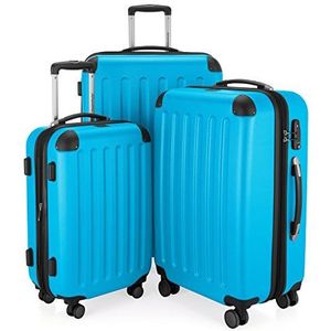 HAUPTSTADTKOFFER - SPREE - 3-delige kofferset - handbagage 55 cm, middelgrote koffer 65 cm, grote reiskoffer 75 cm, TSA, 4 wielen, blauw